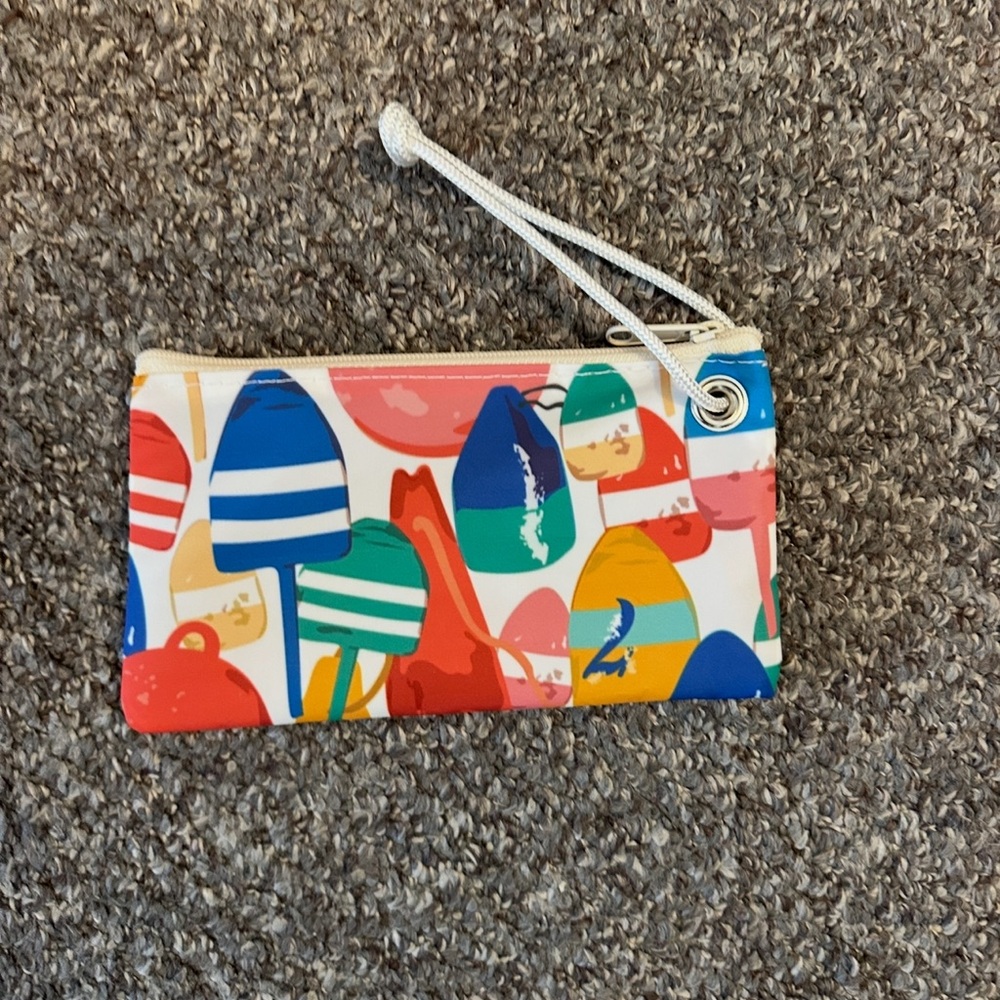 NWT Brand new, never used Sea Bags of Maine Boathouse Buoys Wristlet. Made in US